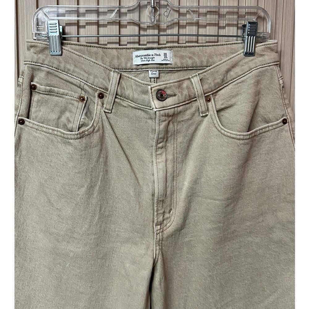 Abercrombie & Fitch Ultra High Rise 90s Straight Jeans Curve Love Size 30/10 - Picture 3 of 7
